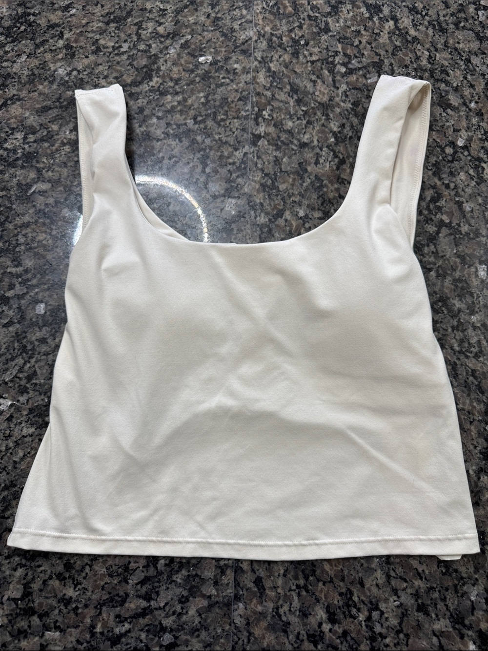 Fabletics Cream Wide-Strap Scoop Crop Top sport bra XL